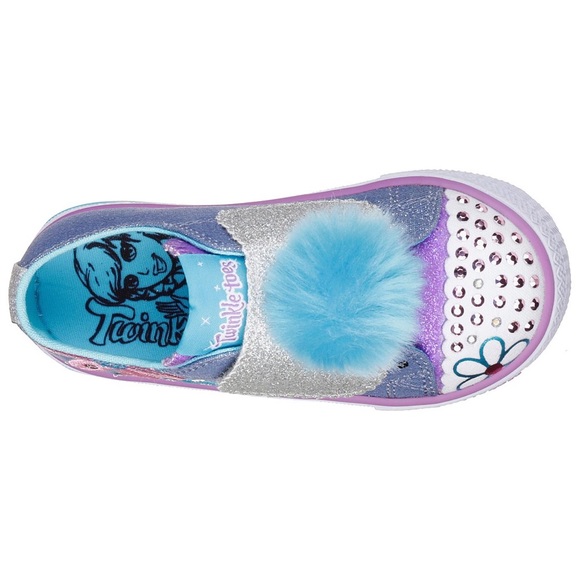 NWT Skechers Light Up Twinkle Toe Pom Daisy Shoes - Picture 4 of 9